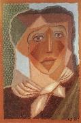 Juan Gris The fem wearing the scarf oil painting artist